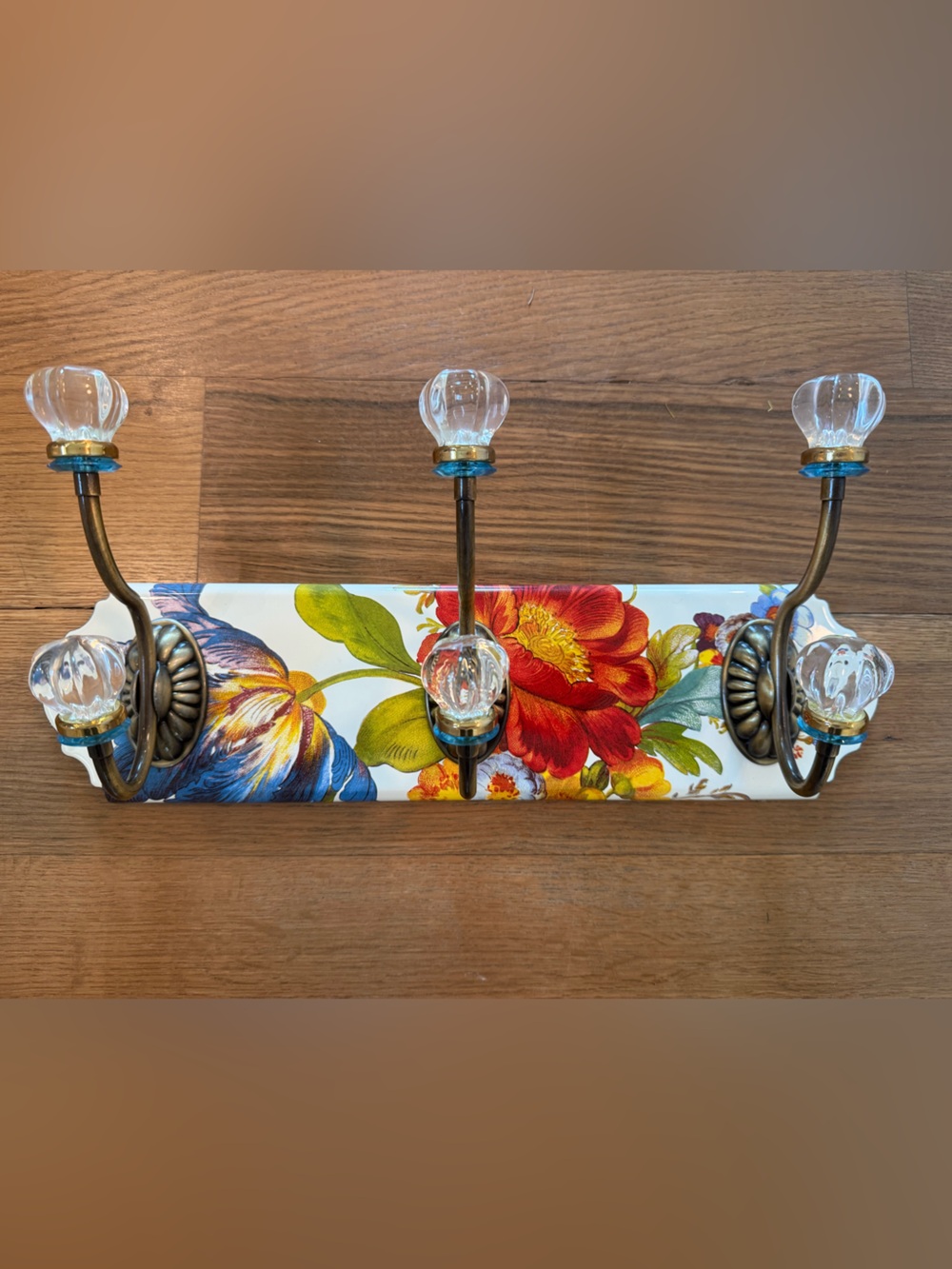 MACKENZIE-CHILDS | Rare Retired Flower Garden Triple Wall Coat Hook